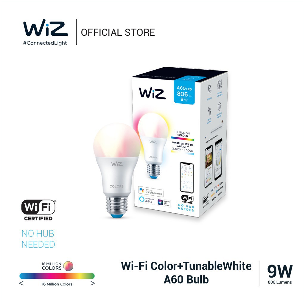 Bóng đèn 16tr màu Wi-Fi Color+TunableWhite/9W A60 12/1CT