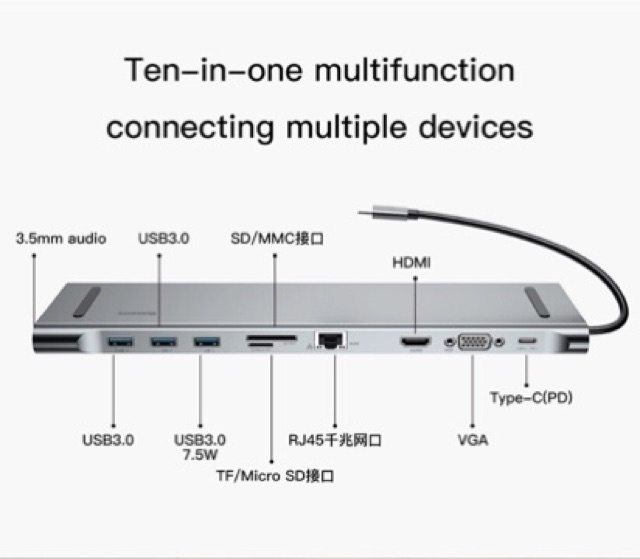 Bộ Hub chuyển đa năng Baseus Type C dành cho Smartphone/ Laptop/ Macbook