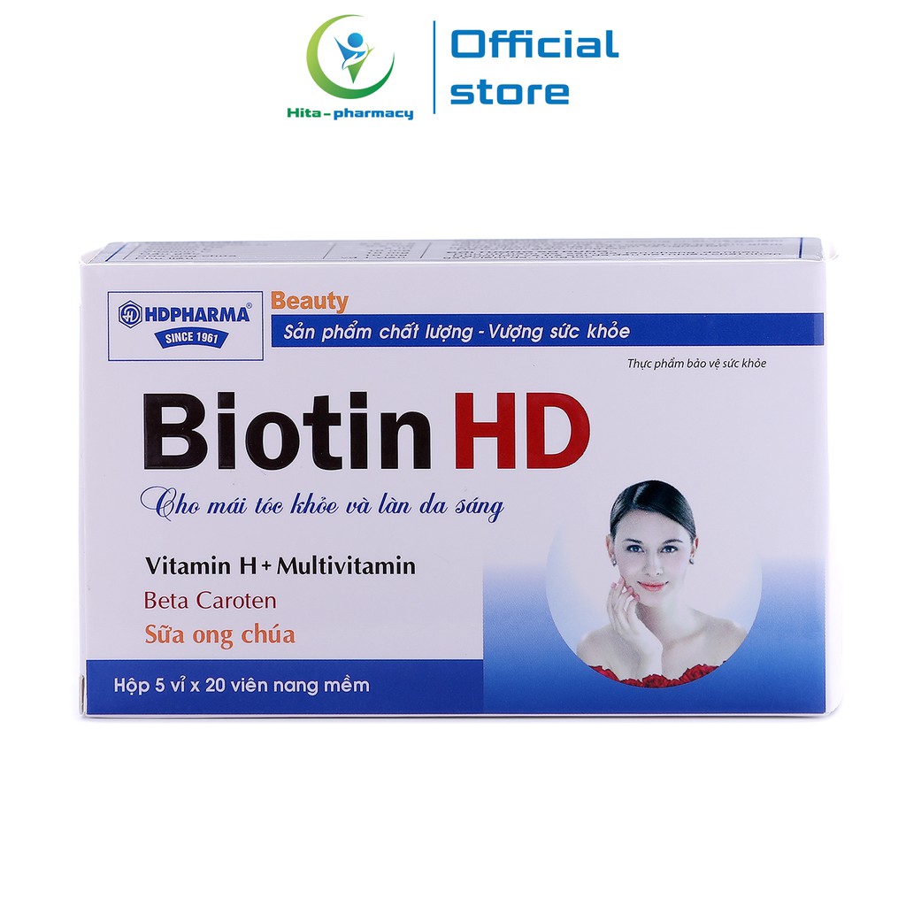 Viên uống Biotin HD cho mái tóc khỏe và làn da sáng - Hộp 100 viên | BigBuy360 - bigbuy360.vn