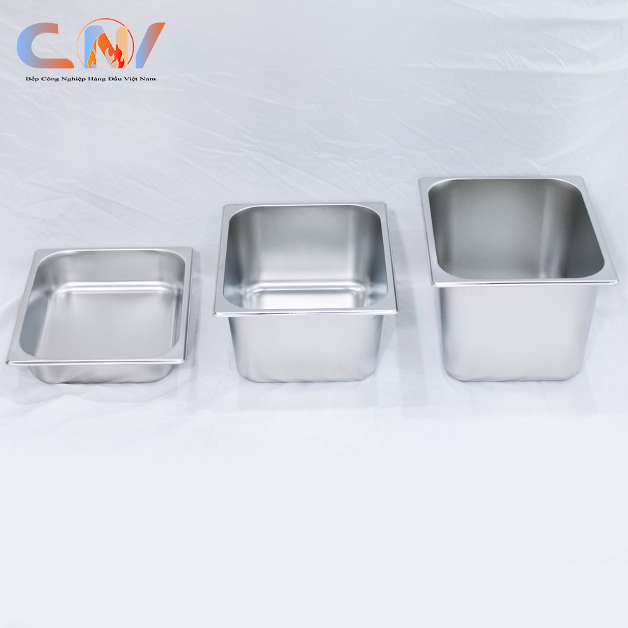 Khay đựng thạch, khay topping 1/2 inox không gỉ sâu lòng 32.5x26.5  KTP12 CNV Shop