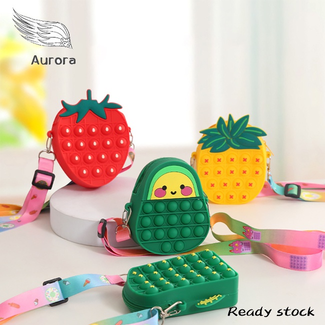 Túi Đeo Chéo Đựng Tiền Xu Đồ Chơi Giảm Căng Thẳng Hình Chuột Hoạt Hình Aurora Pop It Last Mouse