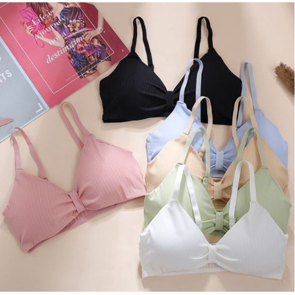 [RẺ VÔ ĐỊCH] Áo bra nữ len tăm hình nơ thể thao âng ngực - Áo bralette coton mềm không gọng mút mỏng Y27 | BigBuy360 - bigbuy360.vn
