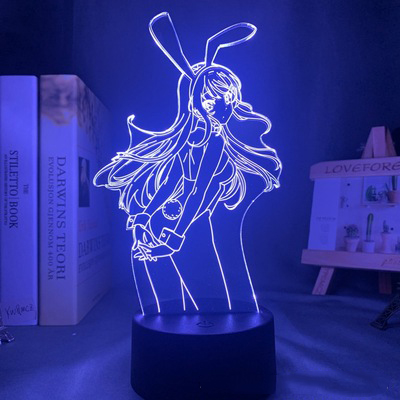 Đèn LED Chiếu Hình 3D Anime Zero Hai Màu USB Kèm Điều Khiển Từ Xa