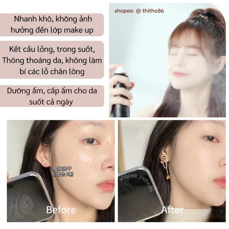 Xịt Khoáng Khóa Lớp Nền Trang Điểm Lâu Trôi NOVO Shimmer Makeup Fixer 5743