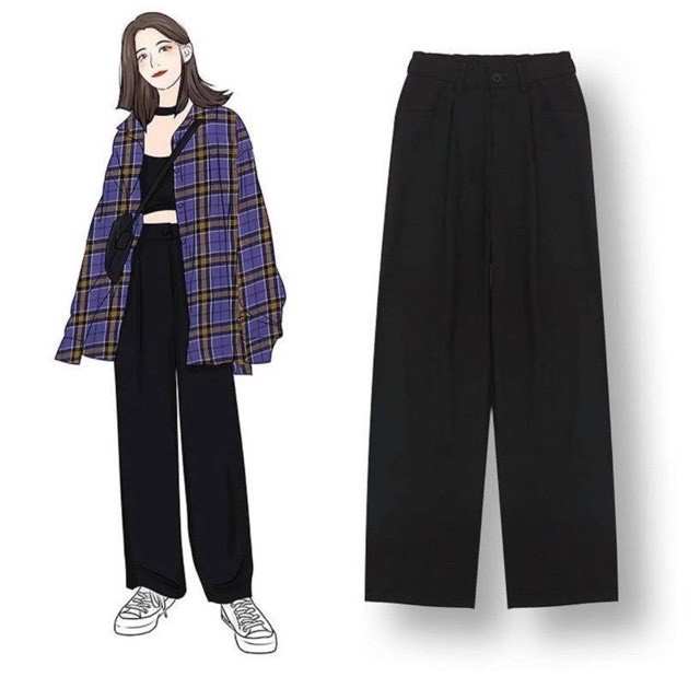 Quần ống rộng culottes xuông dài, quần lưng cao kiều Hàn Quốc cho nữ QD04 | BigBuy360 - bigbuy360.vn