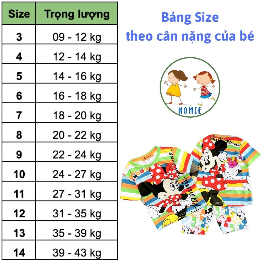 Set Đồ Bộ Cho Bé Gái Quần Áo Lửng Trẻ Em Thun Lạnh 3D Size Nhí Đại 9-43 Kg In Hình Hot Trend Mềm Mịn Mát Homie Kids