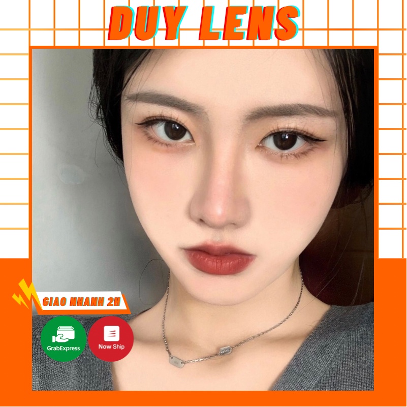 Lens đen FURBY BLACK 0-8 độ Hàn Quốc nhập khẩu chính hãng - Kính áp tròng màu đen tự nhiên 14mm đi học giá rẻ