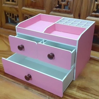 Kệ đựng mỹ phẩm 3 tầng hồng phấn mới 30cm