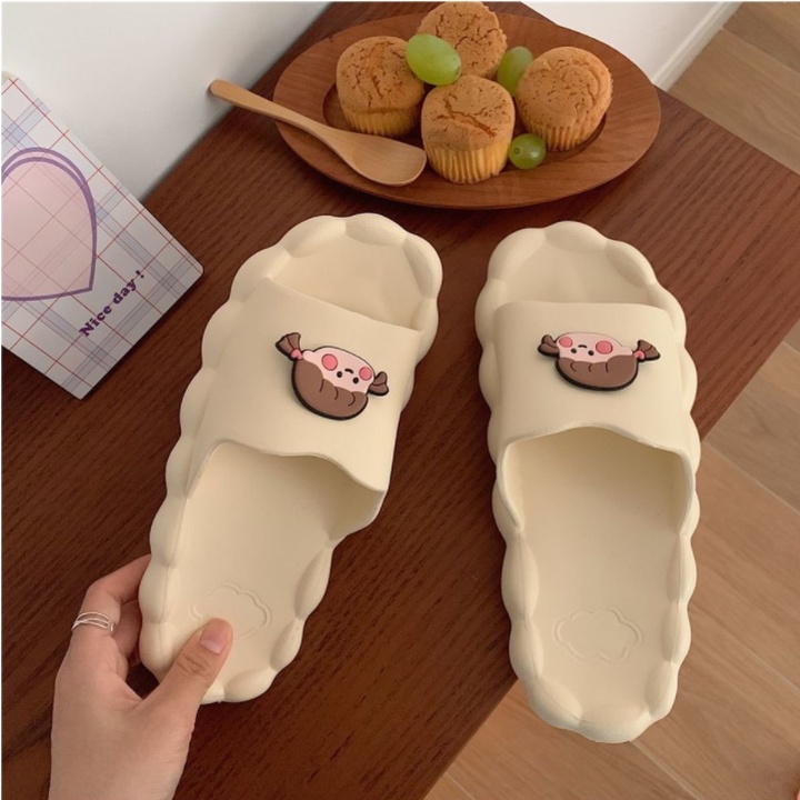 Dép đi trong nhà đế dày chống trượt họa tiết đám mây dễ thương cho nữ