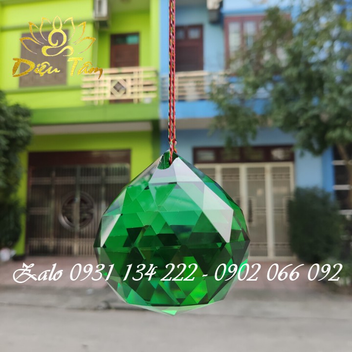 [QUẢ TO- SIZE 8CM]Quả cầu treo phong thủy màu xanh lá