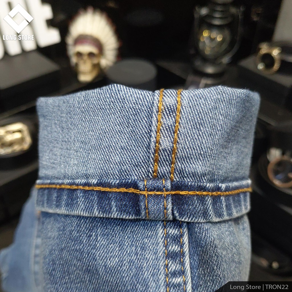 Quần jean nam xanh nhạt cao cấp chất bò co giãn ống đứng dáng ôm skinny đẹp chuẩn Hàn Quốc có big size Tron22 | BigBuy360 - bigbuy360.vn