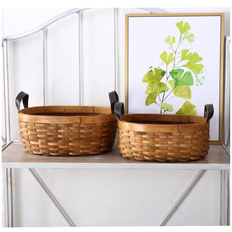 Giỏ mây tre decor THE BAMBOO đồ dùng nhà bếp trang trí nhà cửa màu tự nhiên