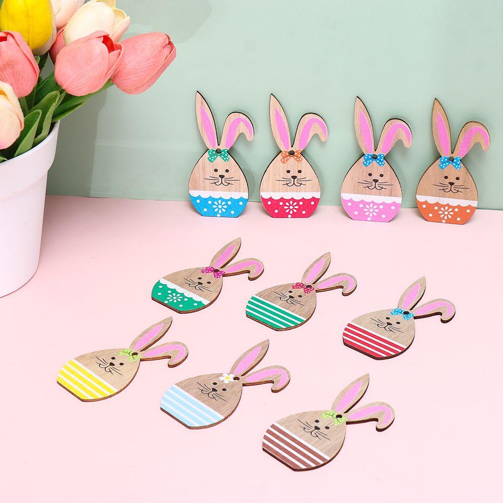 CONOPERY Phụ Kiện Treo Trang Trí Bằng Gỗ Tự Nhiên Hình Thỏ Phục Sinh