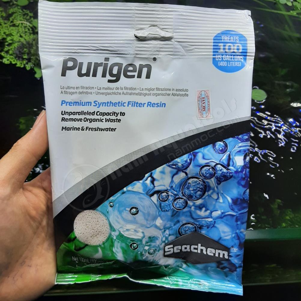 ☘ [Chính hãng] Seachem Purigen 100mL có sẵn túi | Vật Liệu Lọc Nước, Hút Màu & Khử Độc Hiệu Quả Nhất