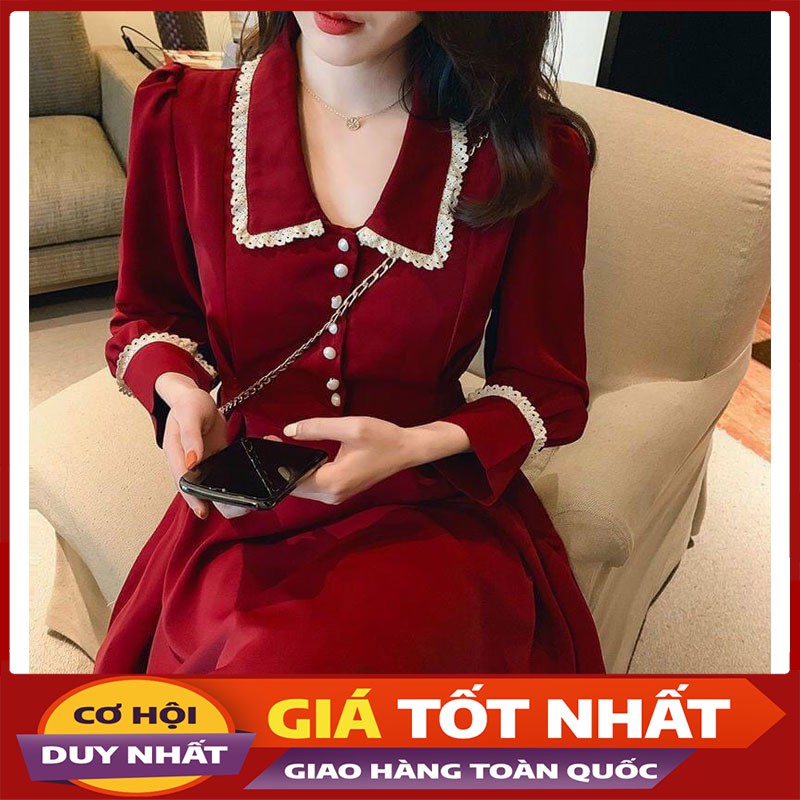 Đầm Nữ Chất Da Lộn Hàng Quảng Châu Cổ Tay Pha Trắng Cực Sang M334 -Violet