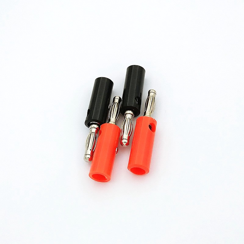 Set 10 đầu nối cho dây loa âm thanh màu đỏ + đen 4mm