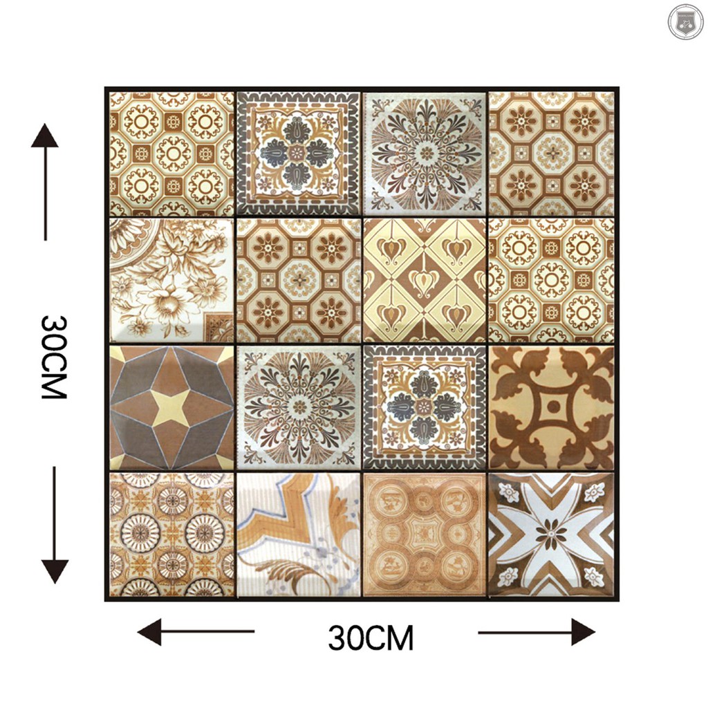 Giấy Dán Tường Bằng Pvc Họa Tiết Hình Học 3d Nhiều Màu Chống Ẩm Chống Thấm Nước Có Thể Tháo Gỡ Trang Trí Phòng Khách / Phòng Tắm / Nhà Bếp