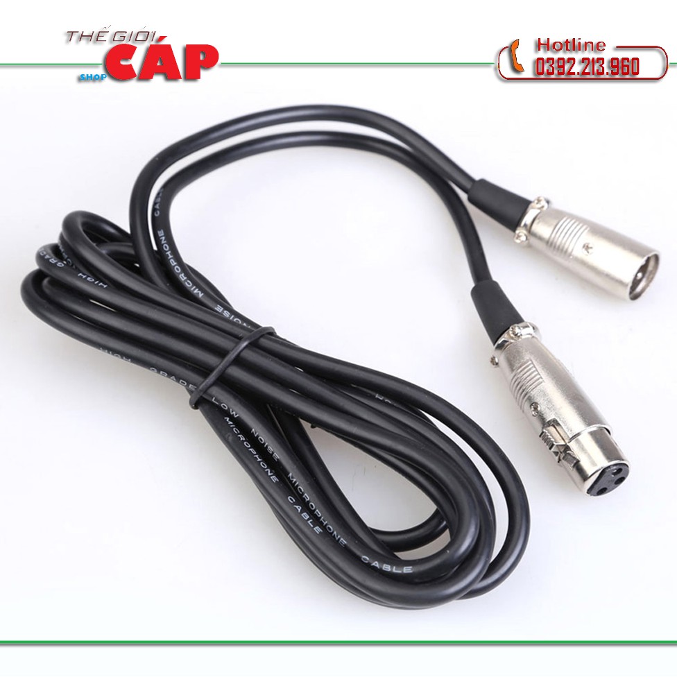 Cáp Canon XLR 2 Đầu Đực Cái cho Micro condenser Live Stream Dài 2m5