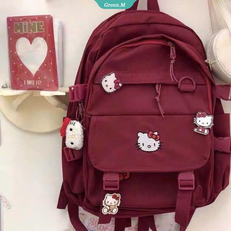 SANRIO Ba Lô Đi Học/Du Lịch In Họa Tiết Hoạt Hình Kuromi/Cún Kuromi Dễ Thương Cho Bé Gái