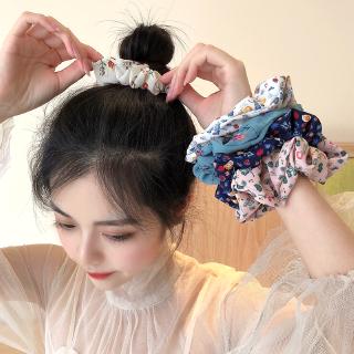 Dây cột tóc co giãn in họa tiết hoa phong cách hàn quốc thời trang cho nữ
