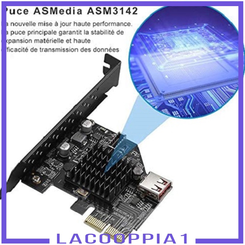 [LACOOPPIA1] USB3.1 Expansion Card 10 Gbit/s PCI Express 3.0 X2 Adapter for Desktop