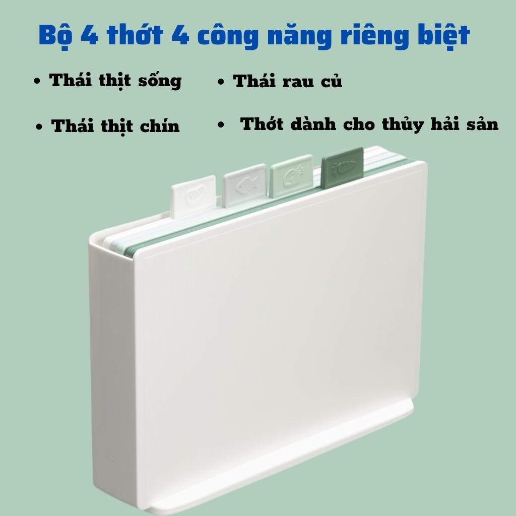 Thớt nhựa kháng khuẩn Bộ 4 thớt nhựa nguyên sinh Inochi cao cấp