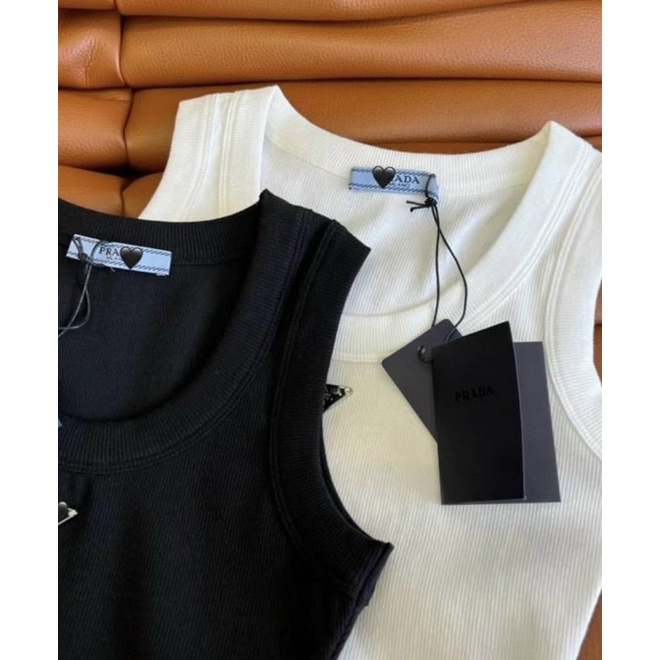 ANU21 - SET 2 ÁO BA LỖ NỮ COTTON LOGO PRADA