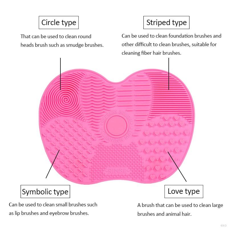 Thảm silicon làm sạch cọ trang điểm có giác hút tiện dụng