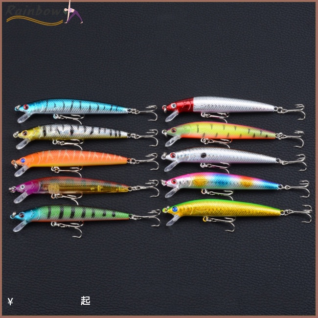 Mồi Câu Cá Giả Bằng Nhựa Cứng 10 Màu Sắc 9.5cm / 8.5g