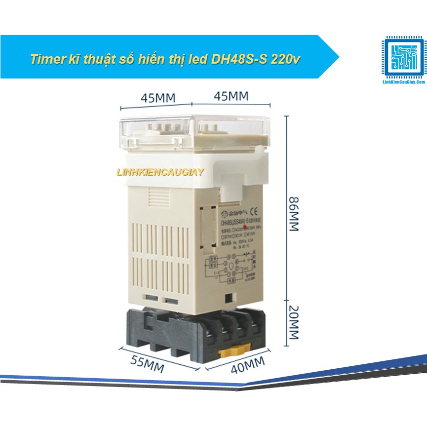 Timer kĩ thuật số hiển thị led DH48S-S 220v