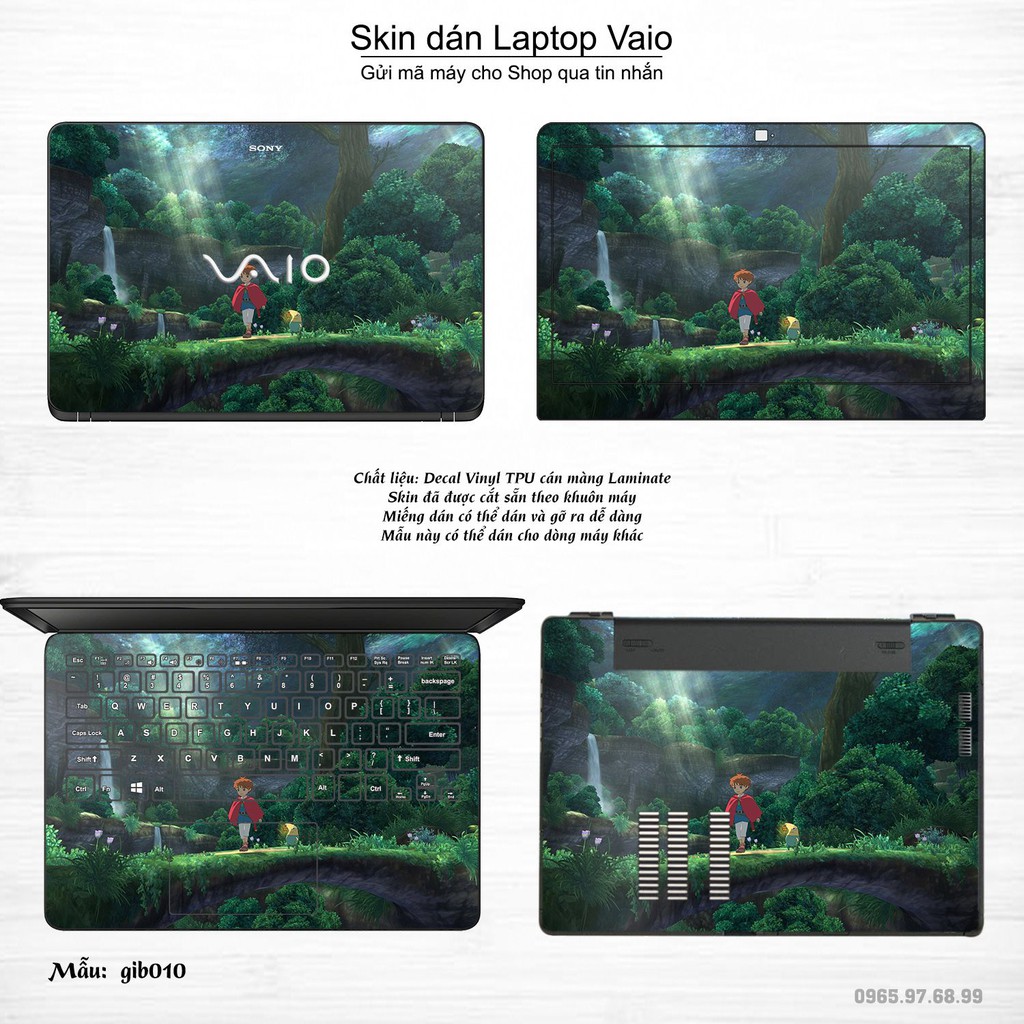 Skin dán Laptop Sony Vaio in hình Ghibli Studio (inbox mã máy cho Shop)