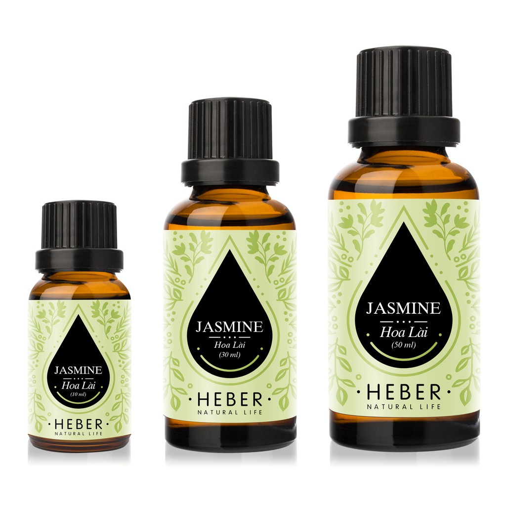 Tinh Dầu Hoa Lài (Nhài) Heber Natural Life- Jasmine, Cao Cấp Nhập Khẩu, Thiên Nhiên Nguyên Chất, Chai 10ml/30ml/50ml