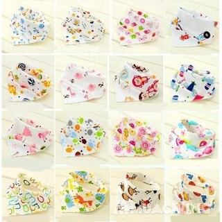 combo 5 Khăn yếm tam giác cotton cao cấp 2 lớp có cúc bấm