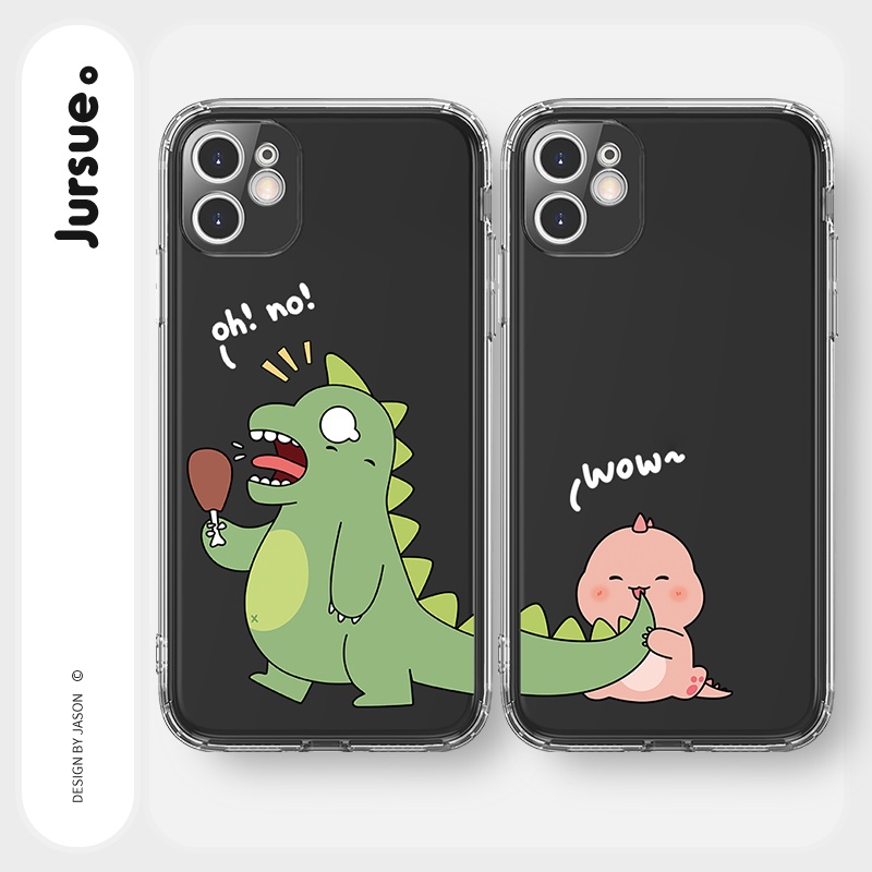 Ốp lưng JURSUE mềm hoạt hình cặp đôi dễ thương đẹp cho iPhone 13 12 11 Pro Max SE 2020 X XR XS ip 8 7 6 6S Plus kute Y73