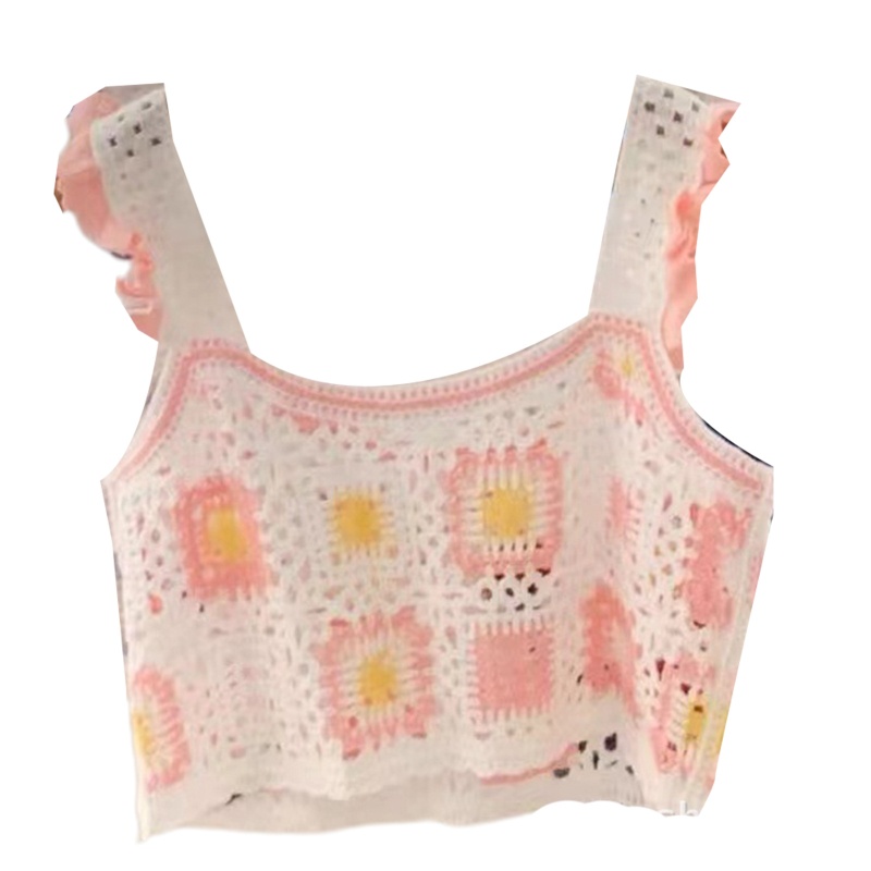 Áo Tank Top Dệt Kim Không Tay Khoét Lỗ Dễ Thương Thời Trang Cho Bạn Gái