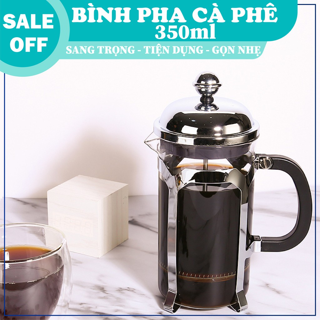 Bình pha cafe kiểu Pháp Hàng Nhập Khẩu bình thủy tinh dung tích 350ml