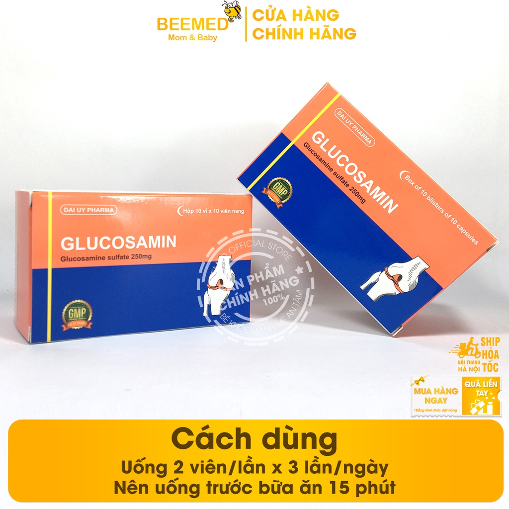 Viên uống bổ xương khớp glucosamin đ.y - hỗ trợ phục hồi xương khớp, tái tạo phục hồi mô sụn khớp - Hộp 100 viên