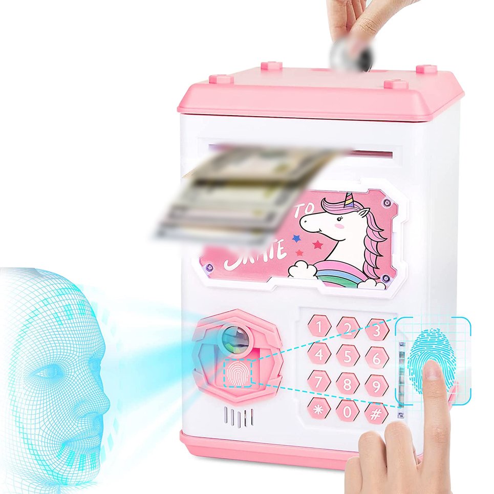 Piggy Bank Unicorn Toy Girl Boy Child Gift Mini ATM Money Box Money Roller