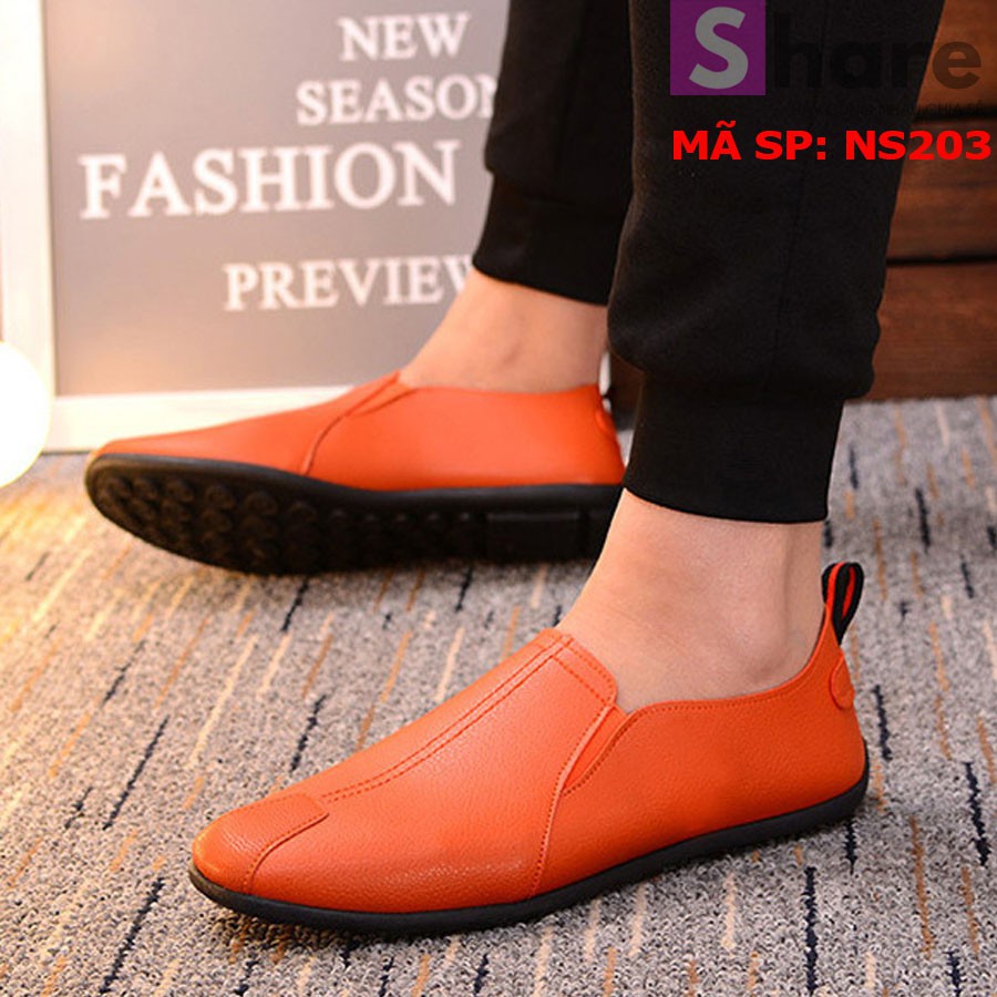 [ SIÊU RẺ ] TẶNG TẤT LƯỜI CAO CẤP - Giày Lười Nam Hàn Quốc Màu Cam [ Shop Yêu Thich ] | BigBuy360 - bigbuy360.vn