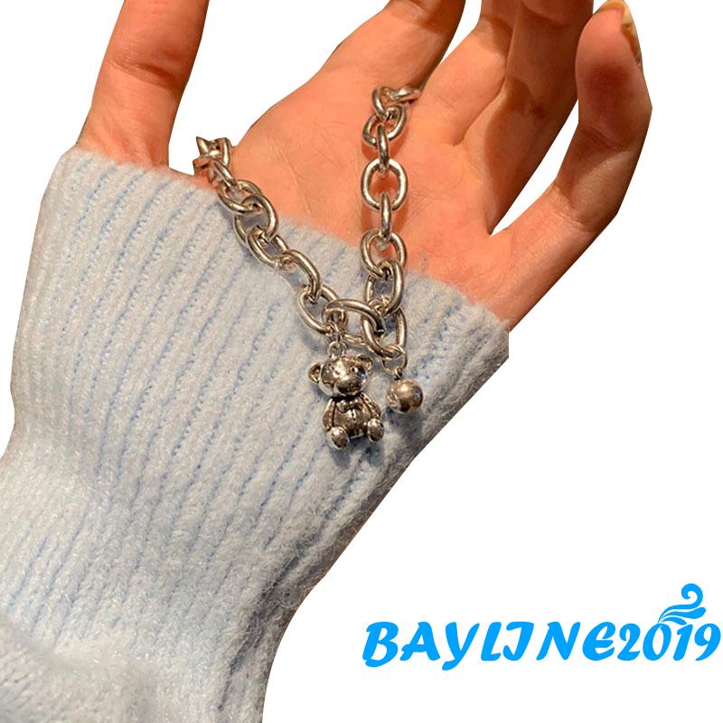 Vòng tay dây xích mặt hình gấu hoạt hình đơn giản cho nữ | BigBuy360 - bigbuy360.vn