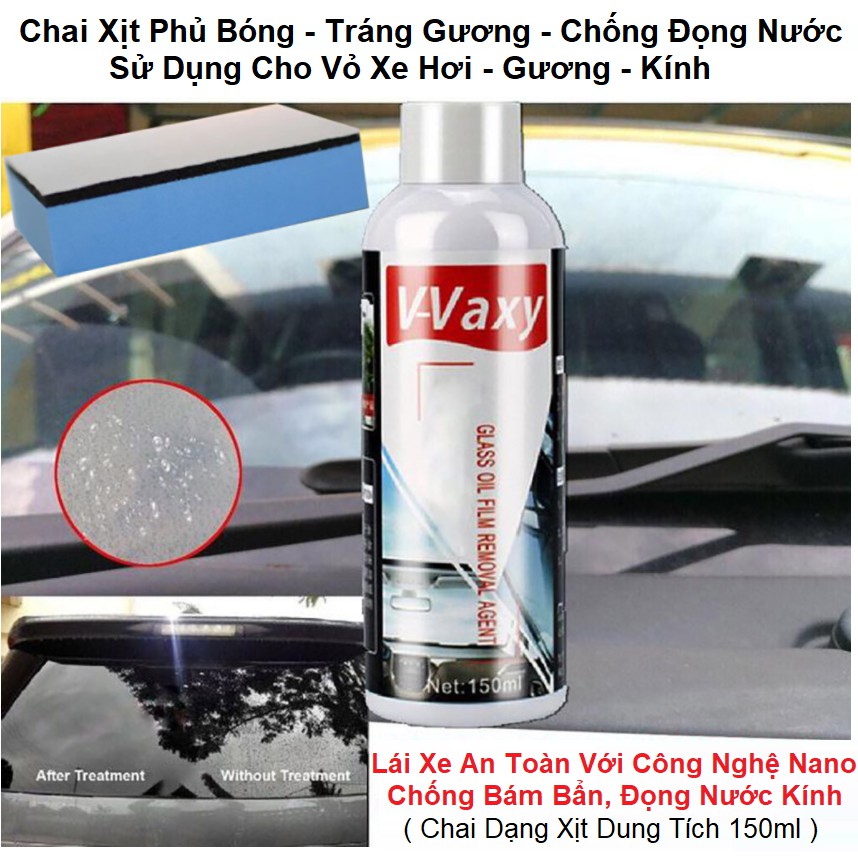 Chai Xịt Ceramic V-Vaxy - Phủ Bóng - Tráng Gương - Chống Đọng Nước - Công Nghệ Nano - Dung Tích 150ml