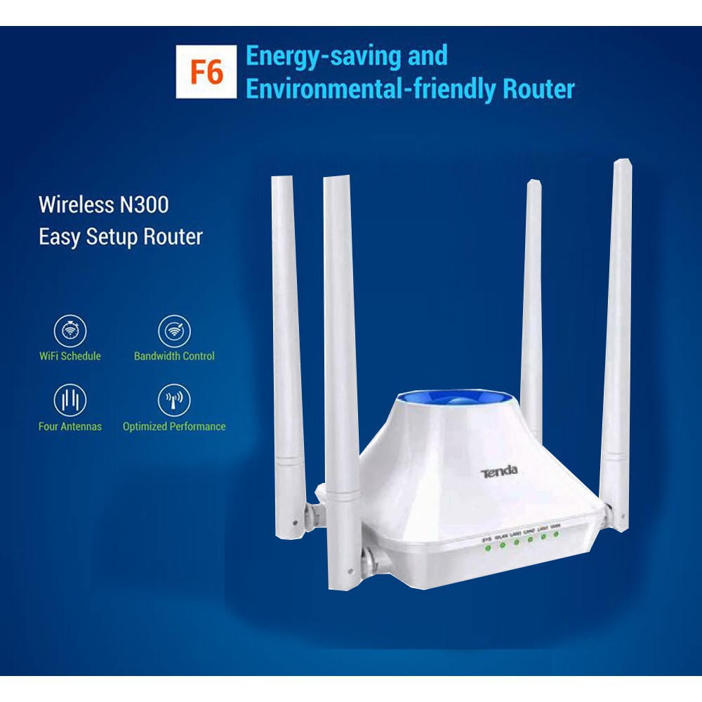 Bộ Phát WiFi Không Dây Ten da 300Mbps 4 Ăng Ten F6 | BigBuy360 - bigbuy360.vn