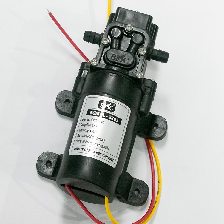 Máy bơm tăng áp mini 12v BMC FL2203 - Máy hồi lưu, không tự ngắt.