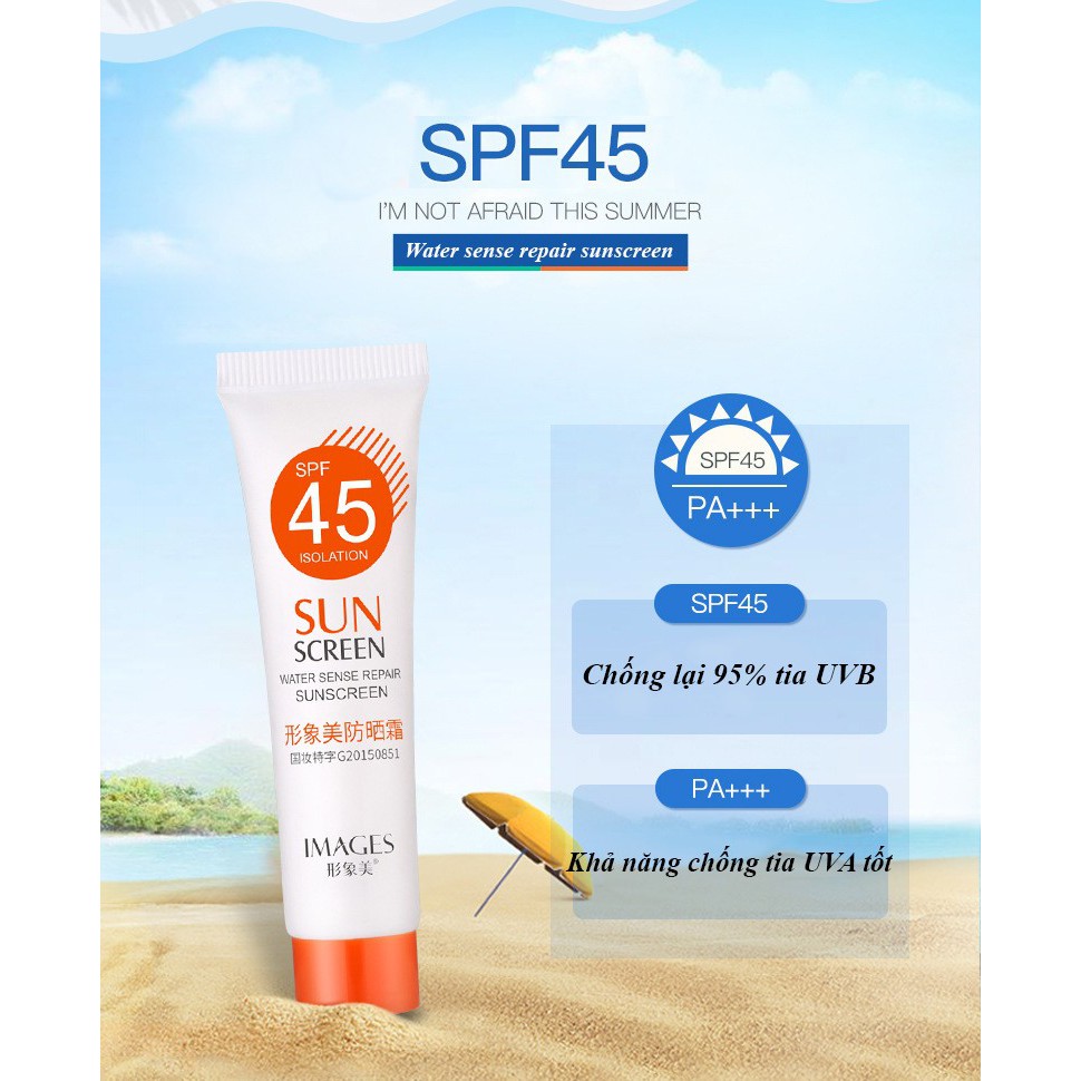 Kem chống nắng dưỡng da Images SPF45 PA+++ 15g kem chống nắng ZD-S10 | Thế Giới Skin Care