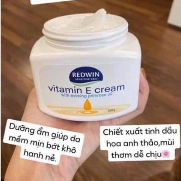 Kem dưỡng vitamin E Redwin Úc dạng hũ siêu to 300ml