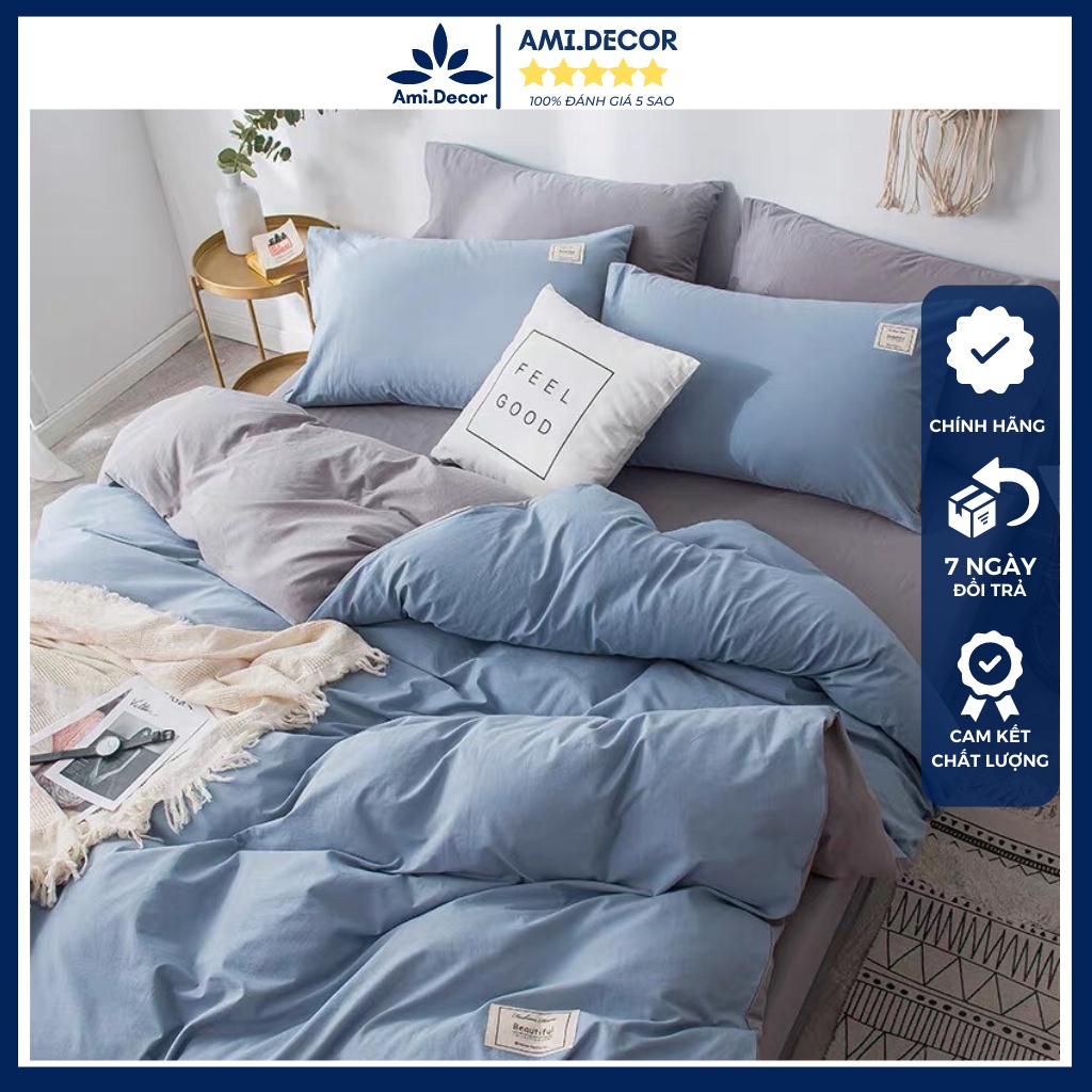 Bộ chăn ga gối cotton tici cao cấp nhập khẩu, bộ ga giường vỏ gối tici 4 món có đủ mọi kích thước, miễn phí bo chun