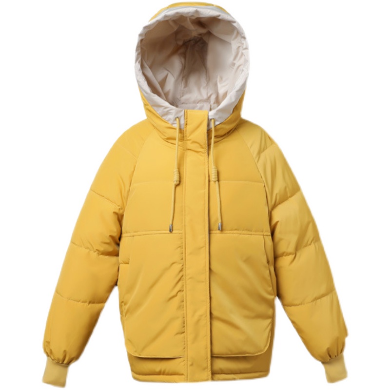 Áo phao nữ Hàn Quốc màu vàng đen kem dày dặn có mũ mùa đông 2021 phong cách ulzzang vintage quảng châu YAP2 | BigBuy360 - bigbuy360.vn