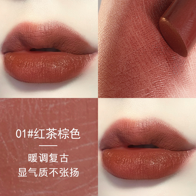 Son môi Maxfine tông nhung lì không khô môi vỏ trang trí họa tiết hoạt hình