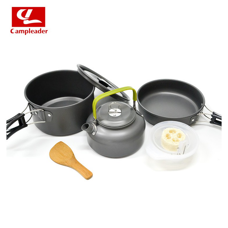 Bộ nồi cắm trại kèm ấm nước DS 308 (đầy đủ phụ kiện) | BigBuy360 - bigbuy360.vn