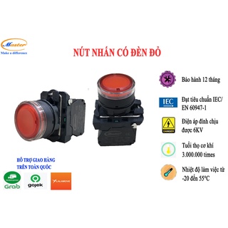 Nút Nhấn Có Đèn Đỏ Master - Thiết Bị Tủ Điện Công Nghiệp